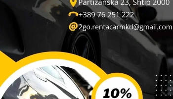 2go Car rental - Shtip 2000 Yakınında