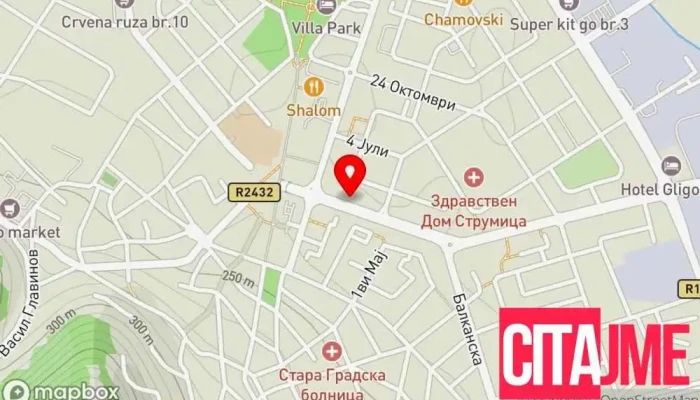 A1 Strumica -  мапа - Струмица