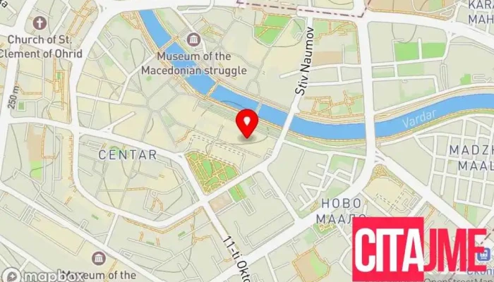 мапа на Агенција за пошти Влада во Скопје