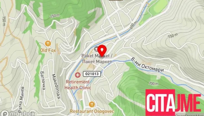 мапа на Агенција за вработување на РСМ - Крива Паланка Центар за вработување во Крива Паланка