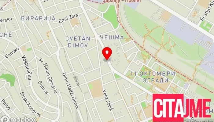мапа на Ајтоникс Софтверска компанија, Продавница за хардвер, Продавница на големо во Скопје