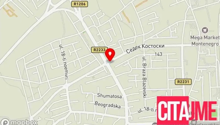 мапа на Ako Gradba Продавница за хардвер во Гостивар