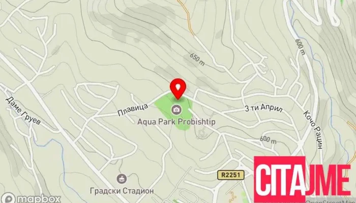Akvapark мапа - Пробиштип