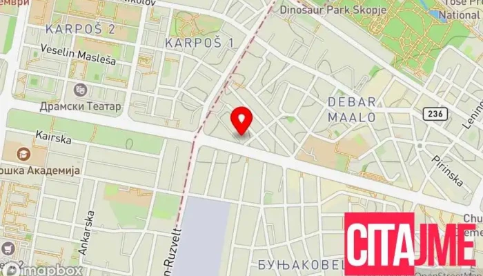 мапа на Apteka Ambrozija Farm Аптека во Скопје