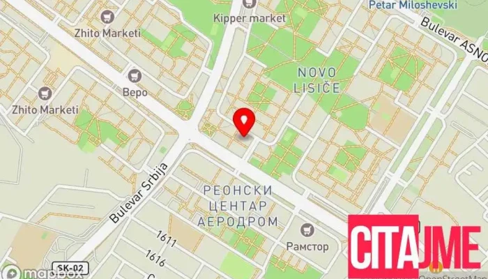 мапа на Аптека Betty Аптека во Скопје