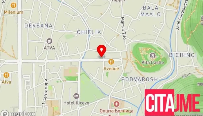 мапа на Apteka Blina Аптека во Кичево