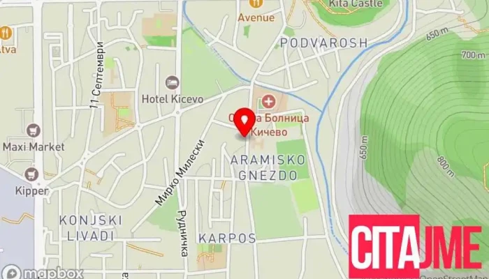 мапа на Аптека „Бруно“ Аптека во Кичево