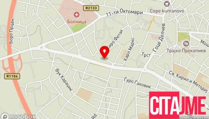 мапа на apteka Erd Farm Аптека во Куманово