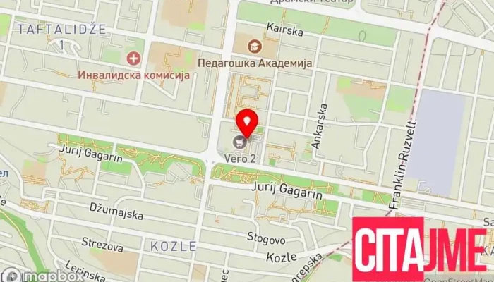 мапа на Аптека Еурофарм - Веро - Тафталиџе Аптека во Скопје