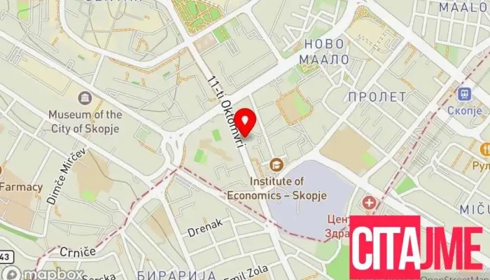 мапа на Аптека „Еурофарм“ Аптека во Скопје