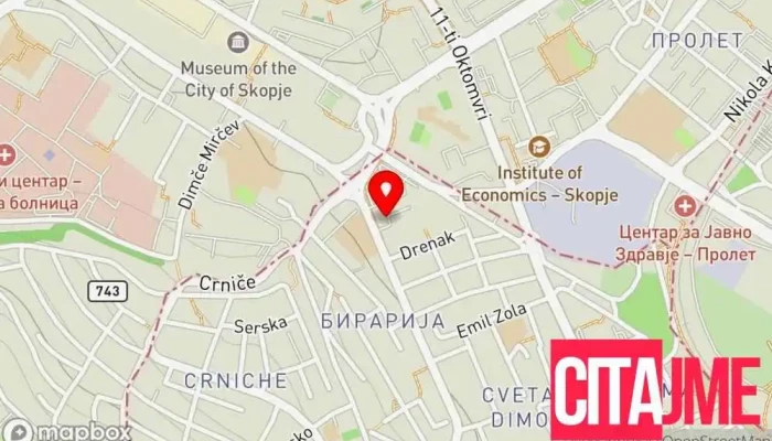 мапа на Аптека „Еурофарм“ Аптека во Скопје