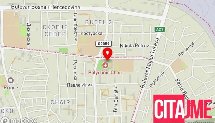 мапа на Аптека „Херба“ Аптека во Скопје
