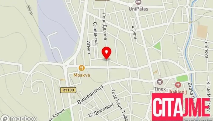 мапа на Аптека КВАНТУМ САТИС Аптека во Кавадарци