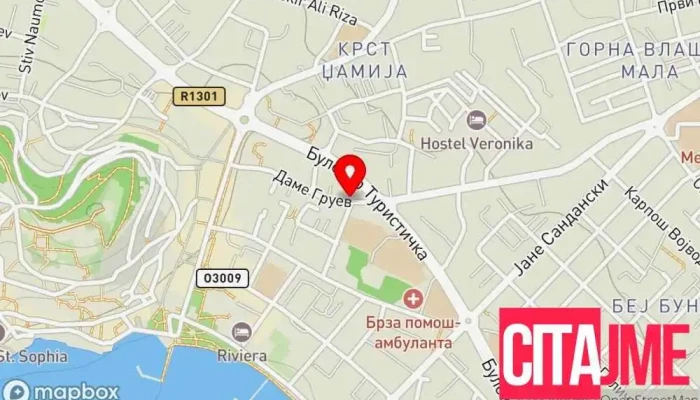 мапа на Аптека Луна Фарм Аптека во Охрид