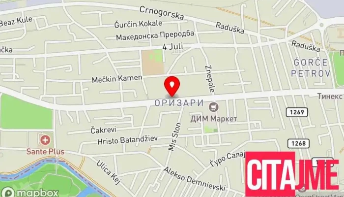 мапа на Аптека Марија Аптека во Скопје