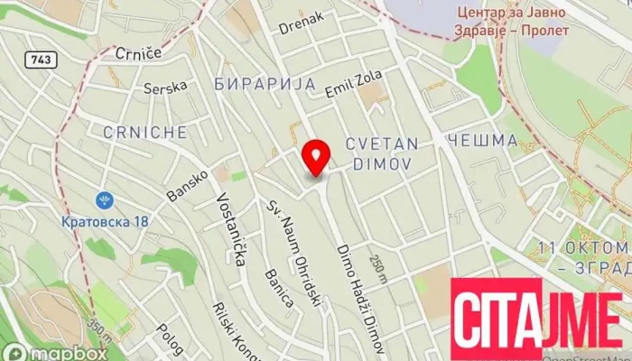 мапа на Apteka Melem Skopje Аптека во Скопје
