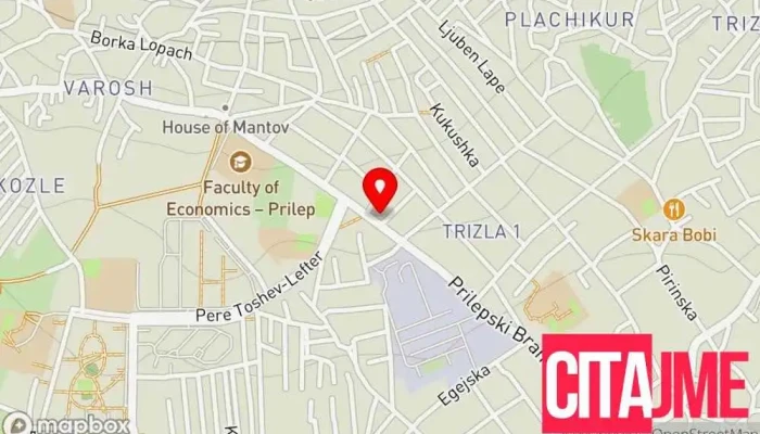 мапа на Аптека Мента фарм Аптека во Прилеп