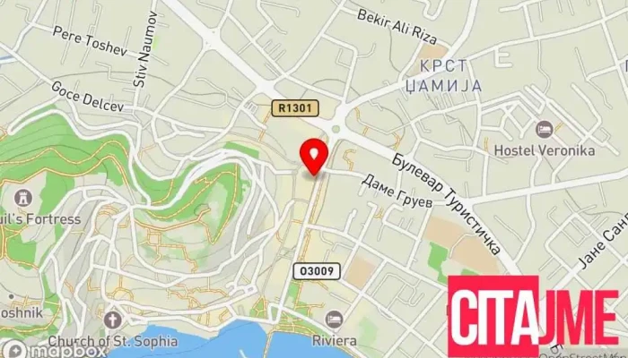 мапа на Аптека Мерифарм Аптека во Охрид