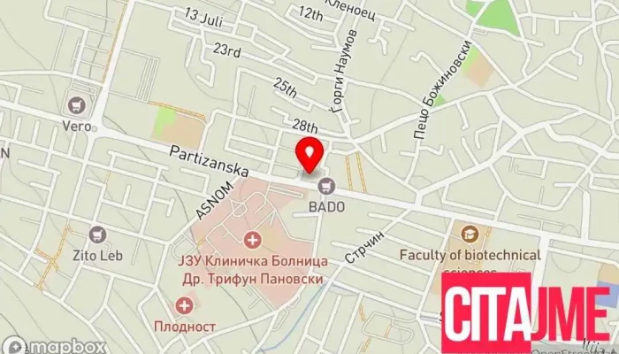 мапа на Аптека Мојсови Аптека во Битола