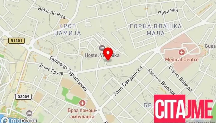 мапа на Аптека Нели Фарм Аптека во Охрид