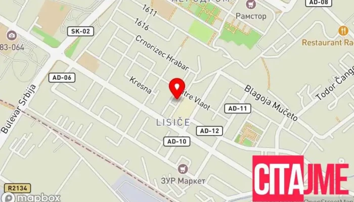 мапа на Аптека Опиум Аптека во Скопје