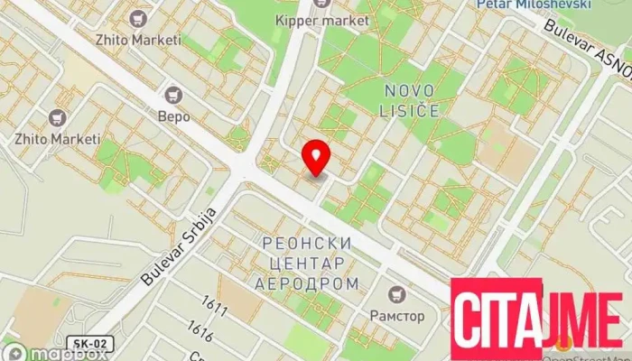 мапа на Аптека Полин Аптека во Скопје