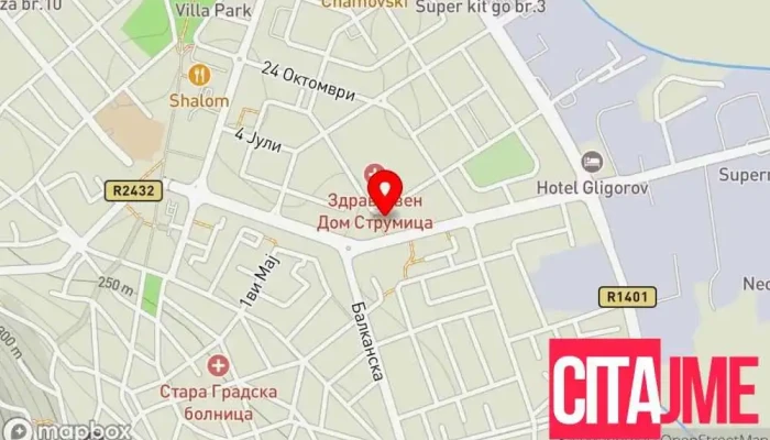 мапа на Аптека Вербена Аптека во Струмица