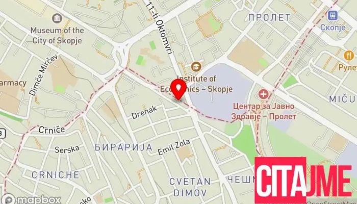мапа на Apteka Viola K.Voda (Rampa) Аптека во Скопје