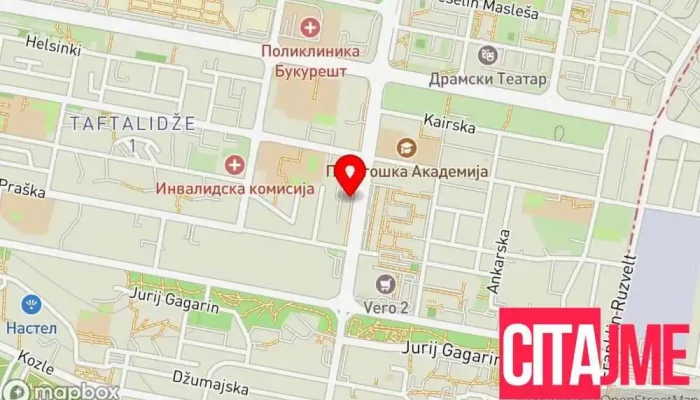 мапа на Аптека Виола Настел Аптека во Скопје