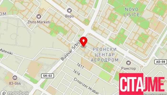 мапа на Apteka Viola Novo Lisice Аптека во Скопје