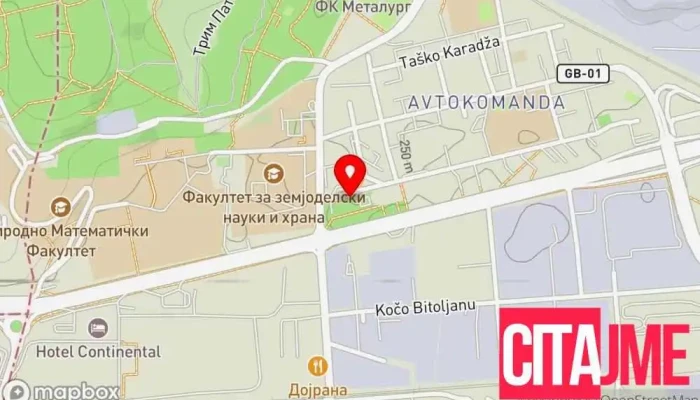 мапа на Аптека Зегин - Автокоманда Аптека во Скопје