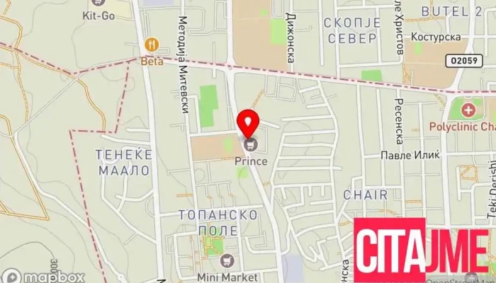 мапа на Аптека „Зегин“ (Топанско Поле) Аптека во Скопје