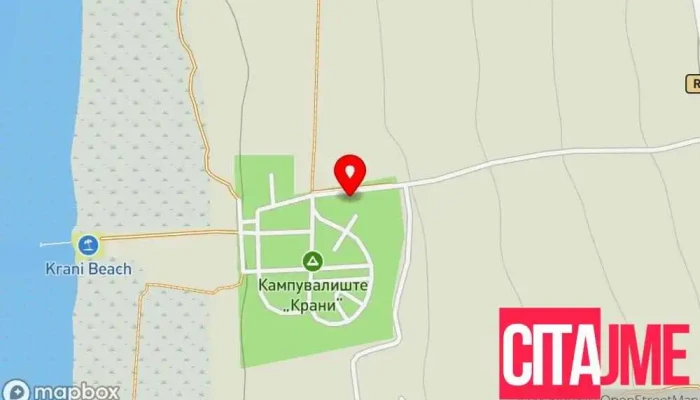 мапа на Автокамп „Крани“ Област за кампување во Shtrbovo