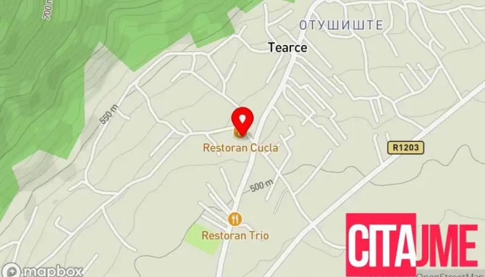 мапа на Baza Bar Tearce Бар и скара во Теарце