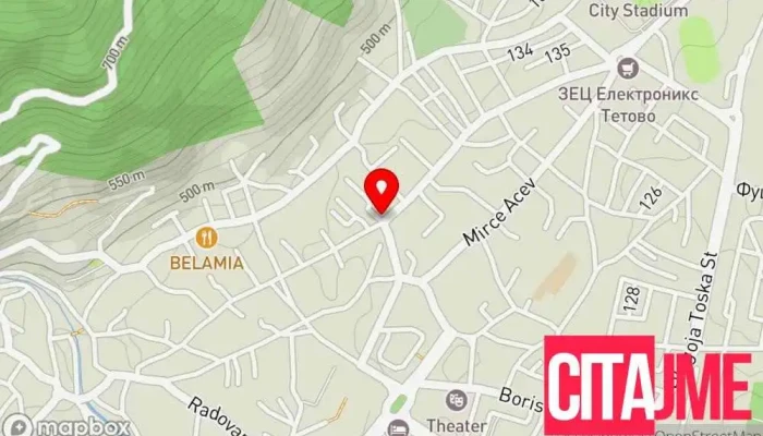 мапа на Бе-Да Експрес (поштенска база Тетово) Пошта во Тетово