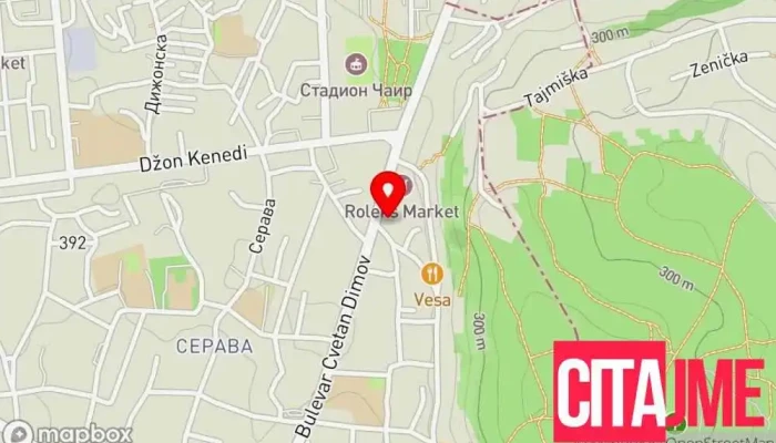 мапа на Берна фарм Аптека во Скопје