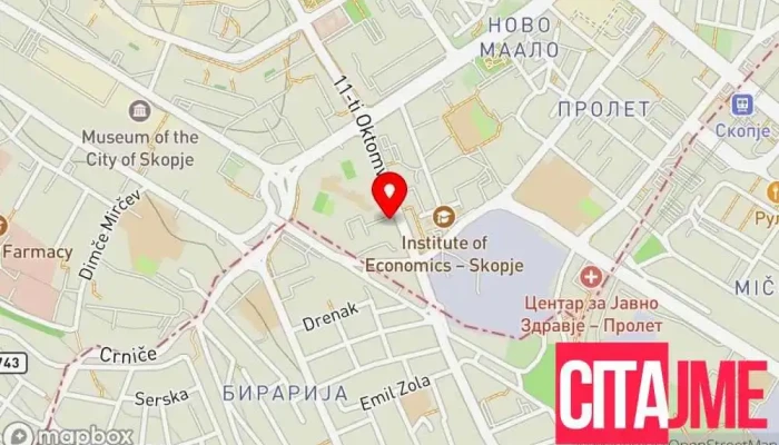 мапа на Билна Аптека Аптека во Скопје
