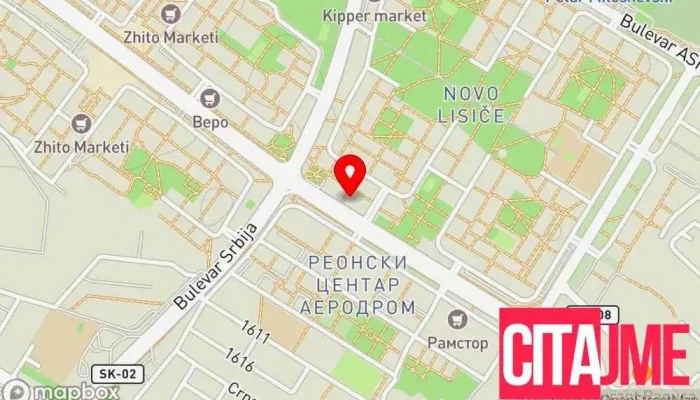 мапа на Билна аптека Билна аптека во Скопје