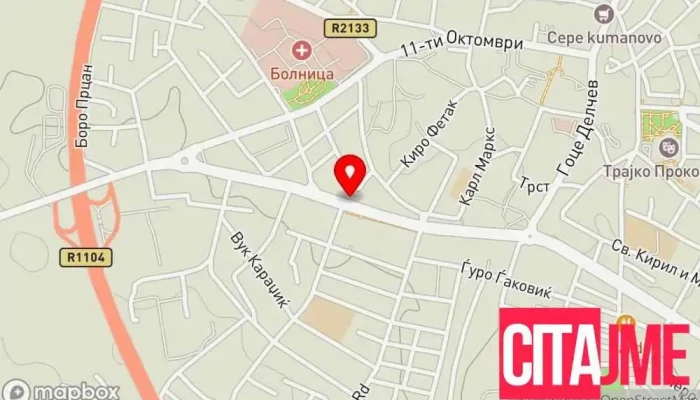 мапа на Bio Produkte Elif Аптека во Куманово