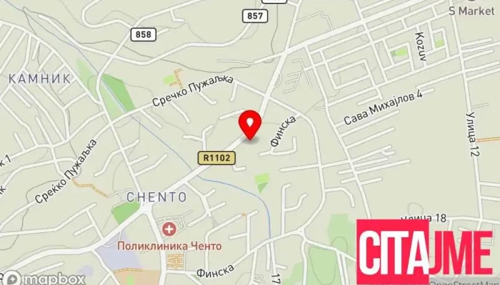 мапа на Бисер дент Стоматолог во Скопје