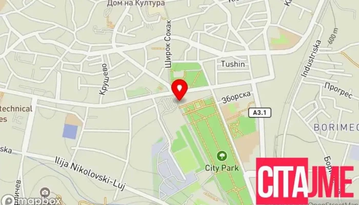 мапа на Бомбата Ресторан за брза храна во Битола