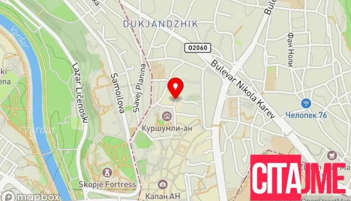 мапа на B'Post Пошта во Скопје