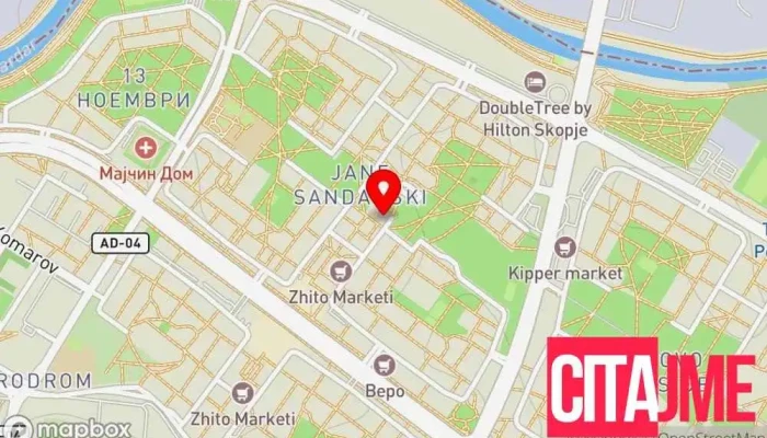 мапа на Брза Пратка Аеродром Пошта во Скопје