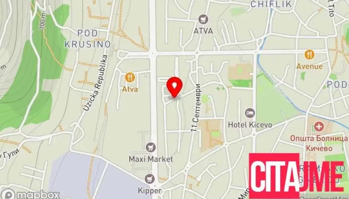 мапа на Bureau de poste 6252 Пошта во Кичево