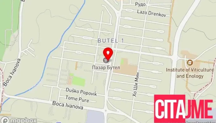 мапа на Butel pazar Аптека во Скопје