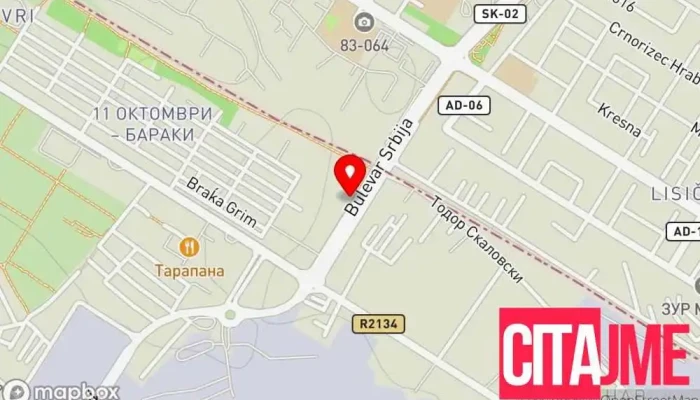 Cartech мапа - Скопје