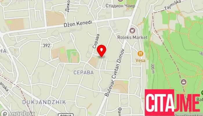 мапа на Чаир  во Скопје