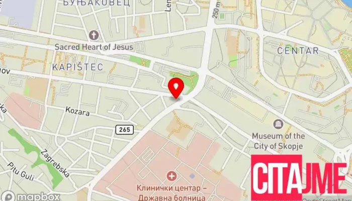 мапа на Д-р Ковачевски Стоматолог во Скопје
