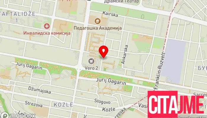 мапа на Д-р Кртолица Стоматолог, Козметички стоматолог, Периодонтист за стоматолошки импланти, Ендодонт, Ортодонт, Педијатриски стоматолог, Периодонт, Протетичар во Скопје