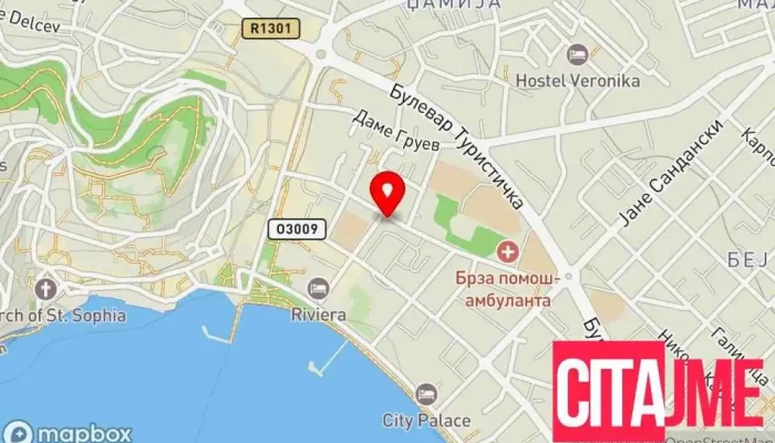 мапа на D-r Mojsoska Dental & Aesthetic center Стоматолошка клиника во Охрид